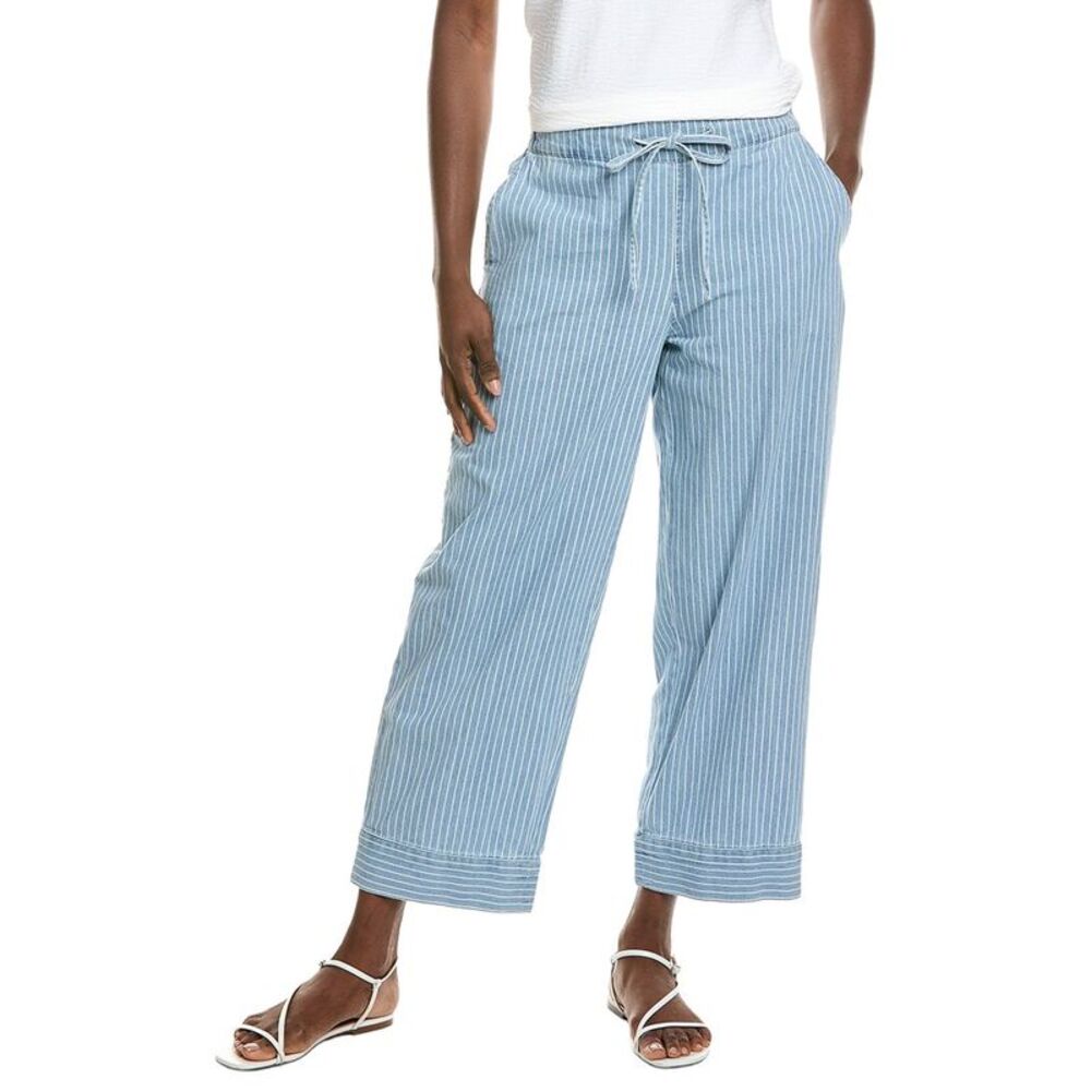 Jones New York Womens  Tie Waist Chambray Pant, Blue